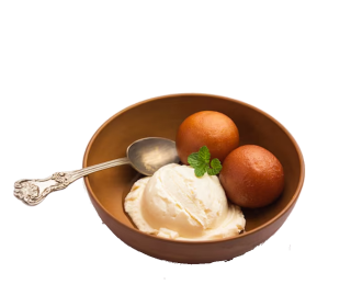 Gulab Jamun with Ice Cream